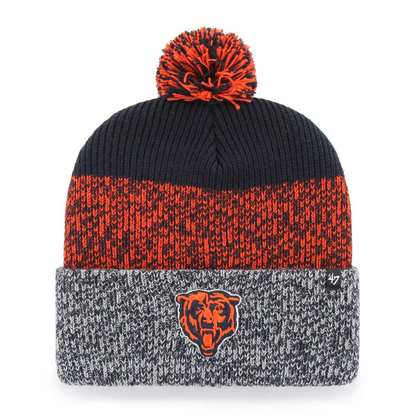 Chicago Bears Cuffed Static Pom Knit Hat