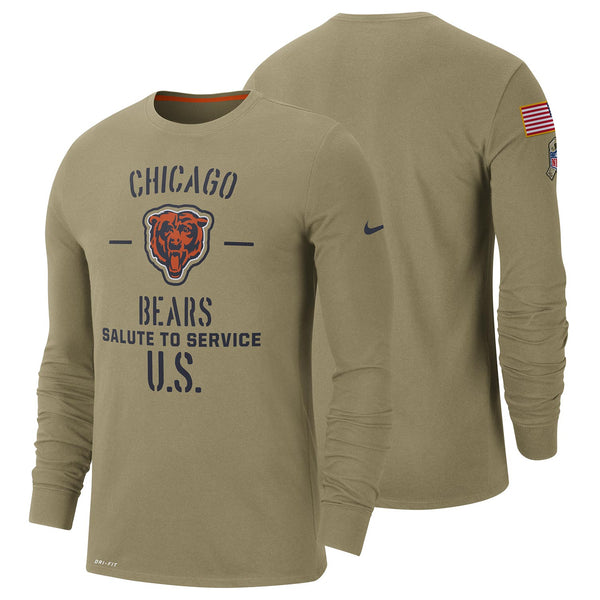 Chicago Bears Nike 2019 Salute to Service Sideline Performance Long Sleeve Shirt