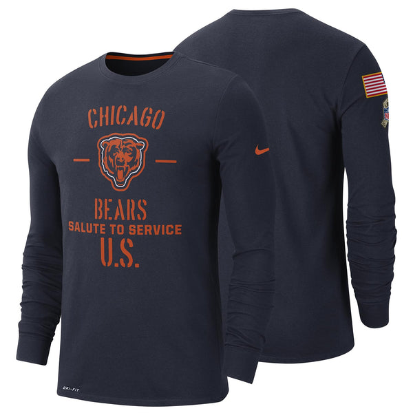Chicago Bears 2019 Salute to Service Navy Long Sleeve Tee