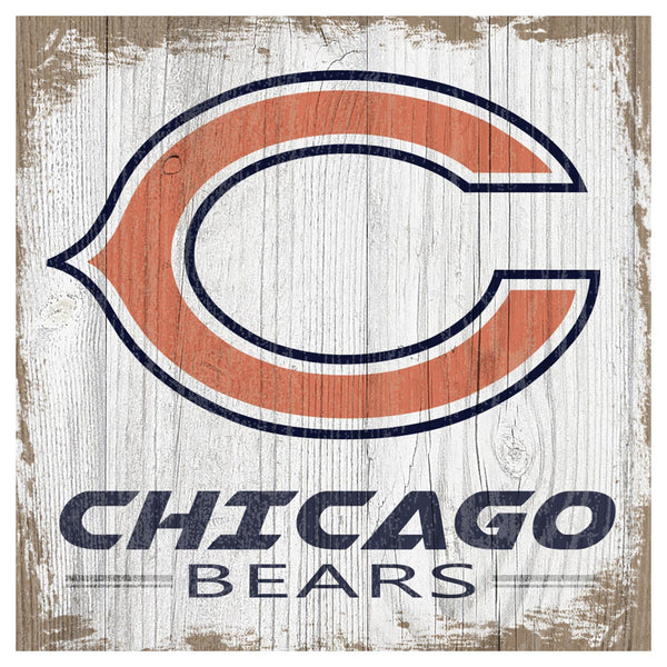 Chicago Bears 6X6 Team Logo Wooden Block