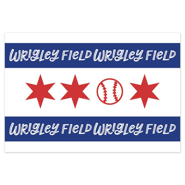 Chicago Cubs Wrigley Flag Magnet