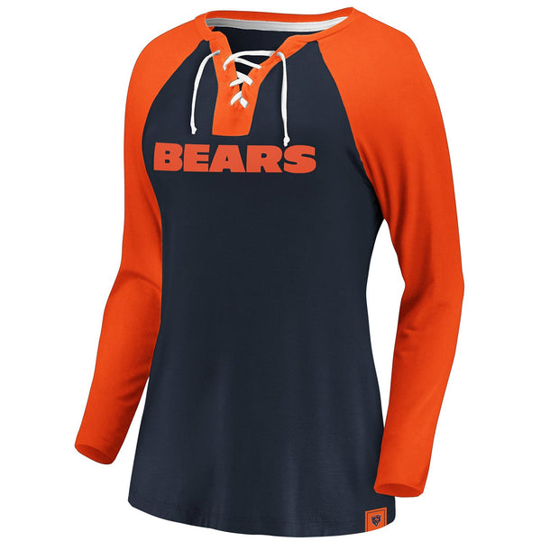 Chicago Bears Women's Break Out Lace Up Long Sleeve Tee