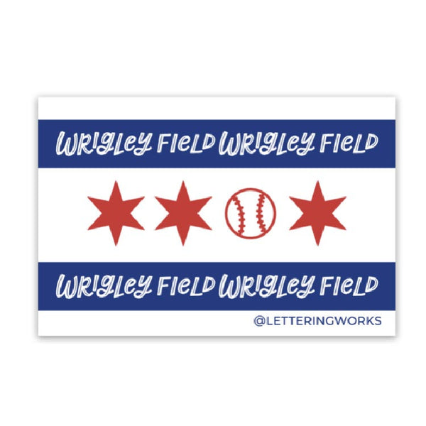 Chicago Cubs Wrigley Flag Sticker
