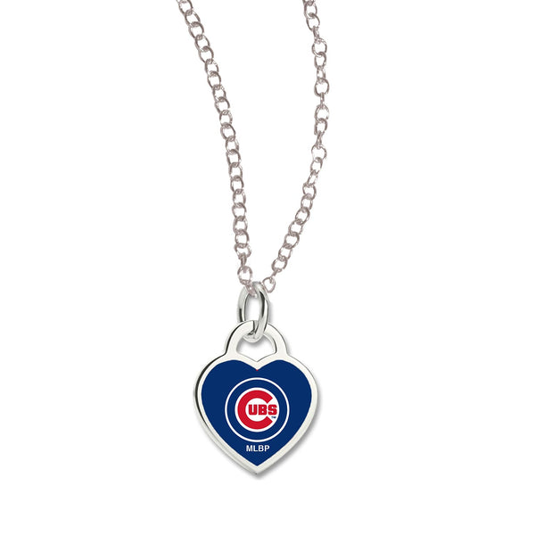 Chicago Cubs Heart Logo Necklace.