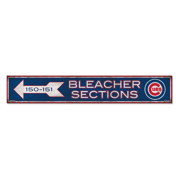 Chicago Cubs Bleacher Sections Wooden Sign