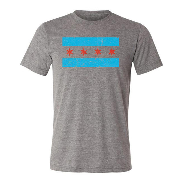 Chicago Flag Heather Gray Short Sleeve T-Shirt