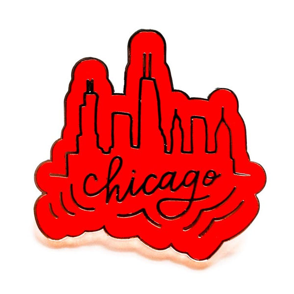Chicago Red Skyline Pin