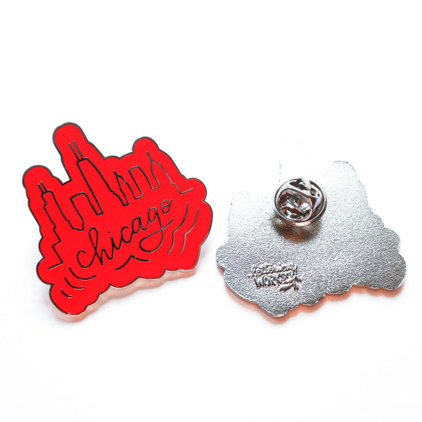 Chicago Red Skyline Pin