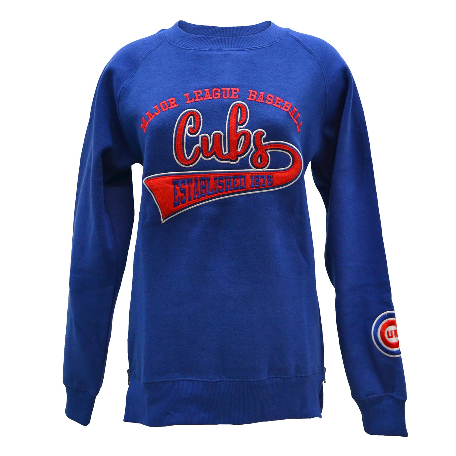 Soft As A Grape Chicago Cubs Ladies Fleece Crew Sweatshirt Large