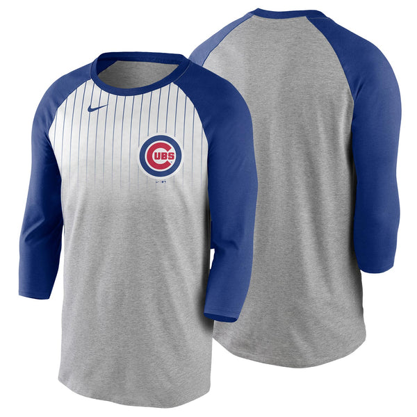 Chicago Cubs Nike AC Jersey Fade Tri Blend 3/4 Sleeve Shirt