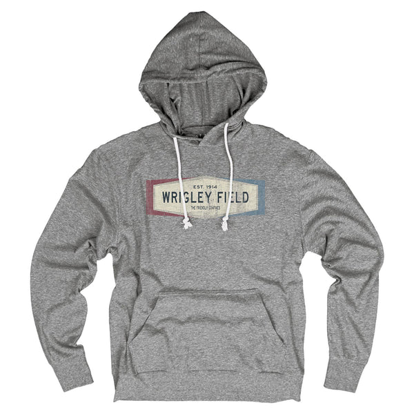 Wrigley Field Friendly Confines Tri-Blend Hooded Long Sleeve T-Shirt