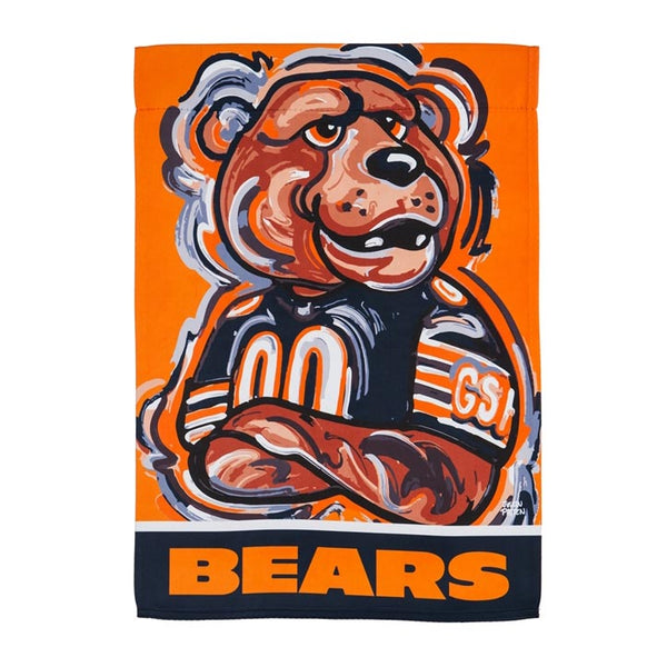 Chicago Bears Mascot Suede Flag
