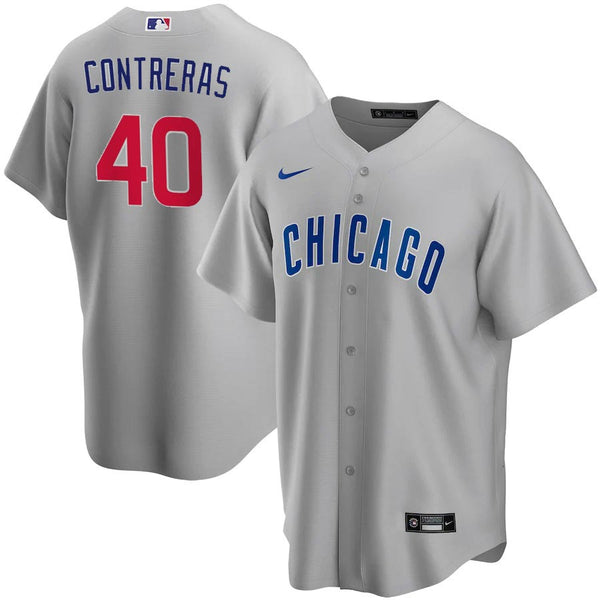 Chicago Cubs Nike Willson Contreras Road Replica Jersey With Authentic Lettering