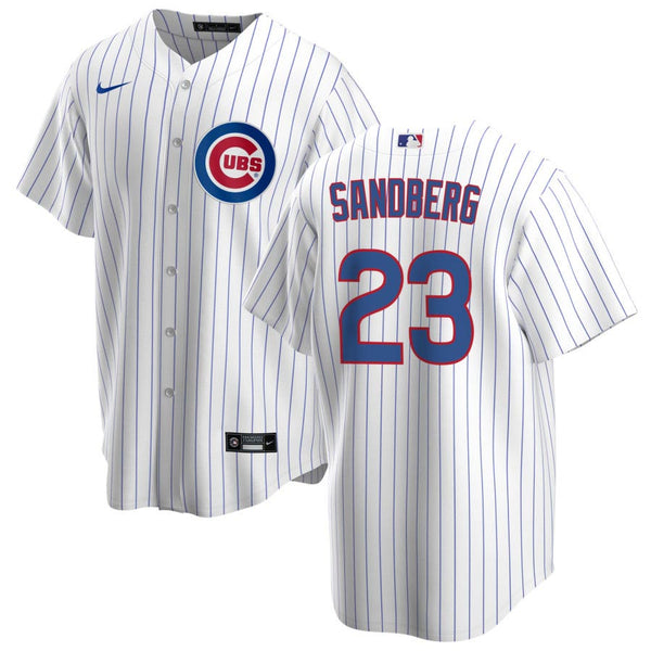 Chicago Cubs Ryne Sandberg Home Nike Replica Jersey With Authentic Lettering