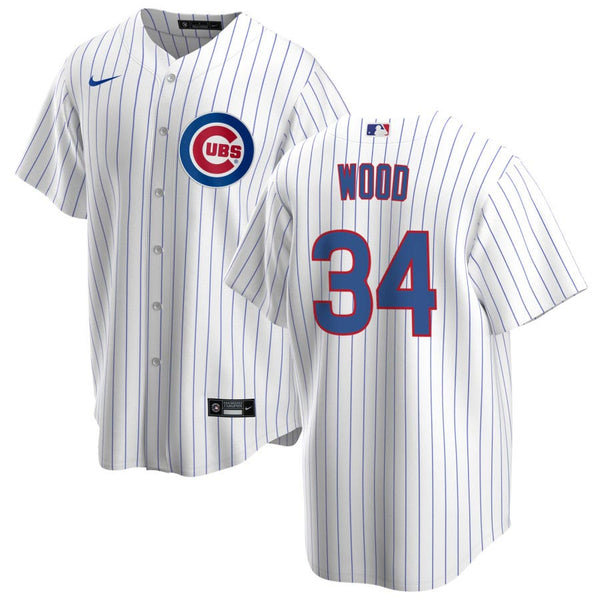 Chicago Cubs Kerry Wood Nike Home Replica Jersey with Authentic Lettering Small
