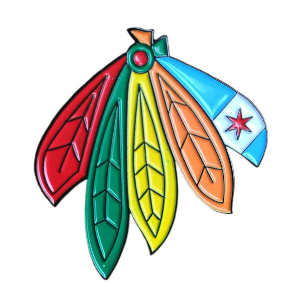 Chicago Hawk Feathers Pin