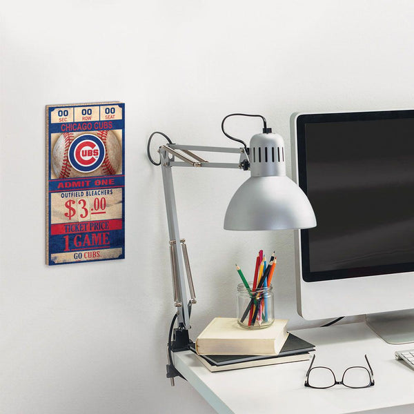 Chicago Cubs Ticket 6" X 12" Wooden Sign