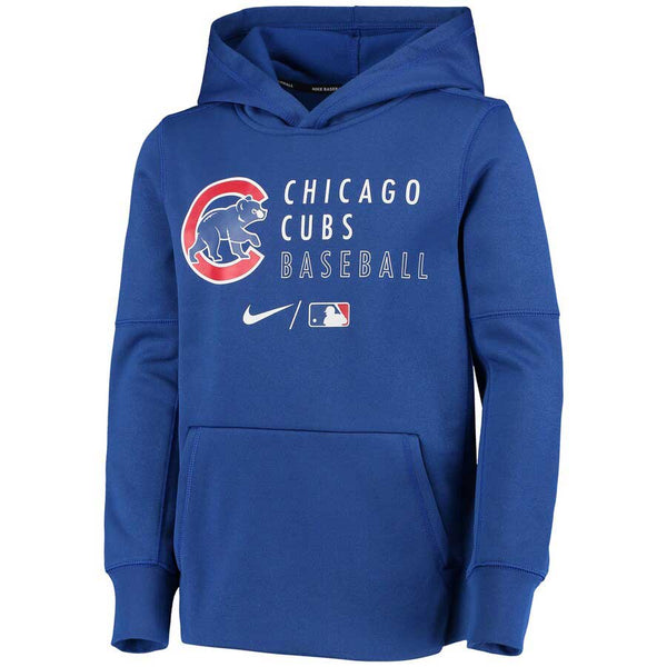 Chicago Cubs Authentic Youth Nike 2021 Authentic Collection Therma Fleece Hooded Sweatshirt