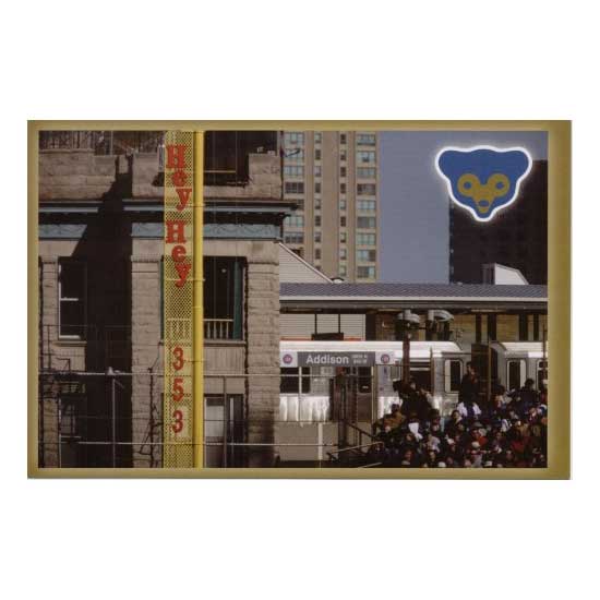 Wrigley Field EL View Post Card Wrigleyville Sports