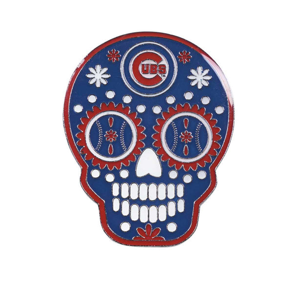 Chicago Cubs Grande Sugar Skull Lapel Pin