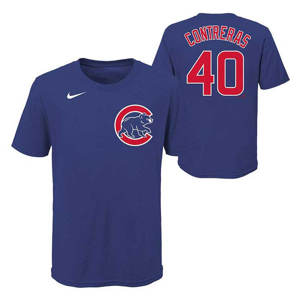 Chicago Cubs Youth Willson Contreras Nike Team Name & Number Cotton Tee