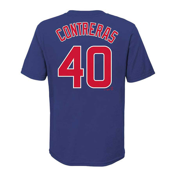 Chicago Cubs Youth Willson Contreras Nike Team Name & Number Cotton Tee