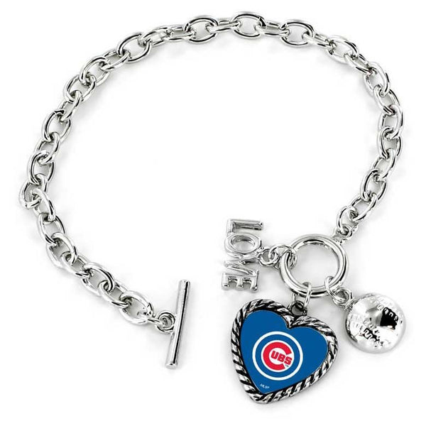 Chicago Cubs Love Baseball Bracelet
