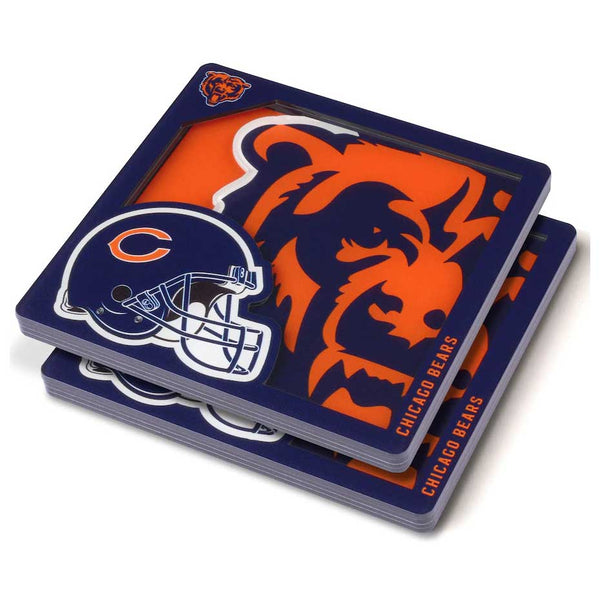 Chicago Bears 3D 2-Pack Coaster Set