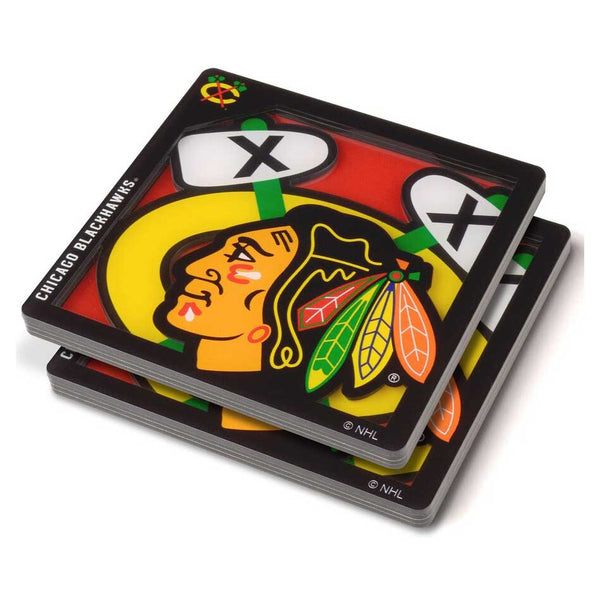 Chicago Blackhawks 3D 2-Pack Coaster Set