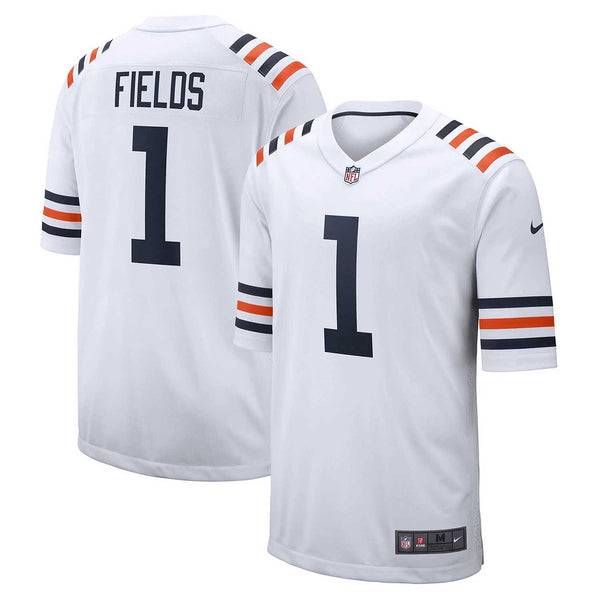 Nike Chicago Bears Justin Fields Mens White Replica Game Jersey