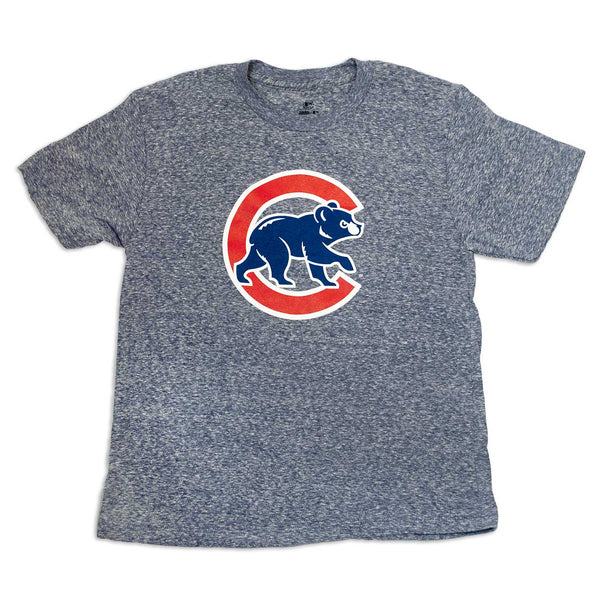 Chicago Cubs Youth Walking Bear Snow Heather T-Shirt