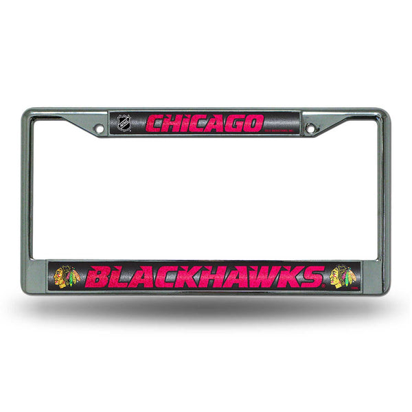 Chicago Blackhawks Bling Chrome License Plate Frame
