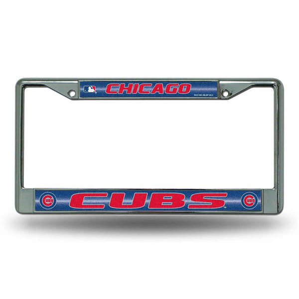 Chicago Cubs Bling Chrome License Plate Frame