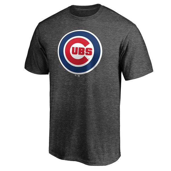 Chicago Cubs Charcoal Bullseye Basic T-Shirt