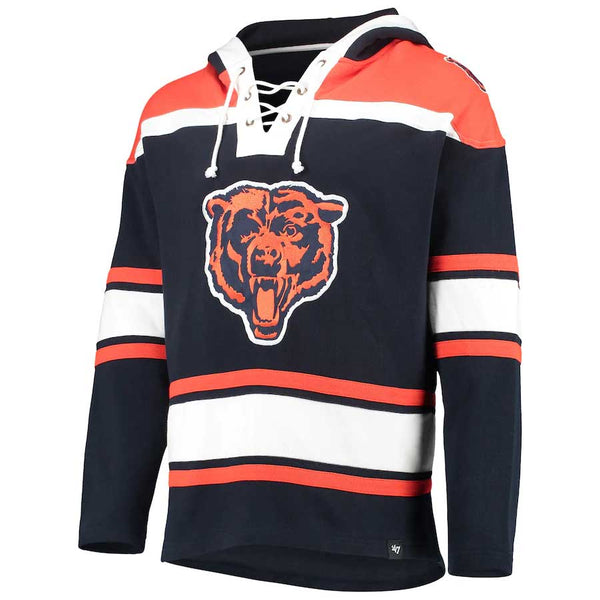 Chicago Bears Navy Superior Lacer Hooded Sweatshirt