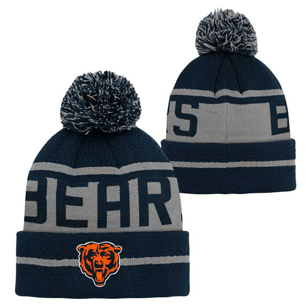 Chicago Bears Youth Sport Tech Cuffed Pom Knit Hat