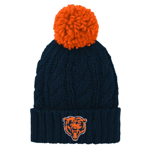 Chicago Bears Youth Girls Team Cable Cuffed Knit Hat