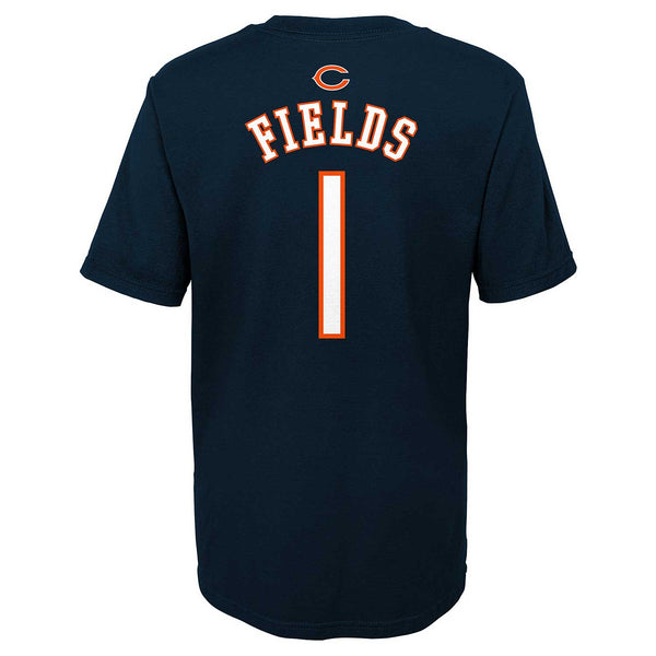 Chicago Bears Youth Justin Fields Mainliner Name And Number T-Shirt