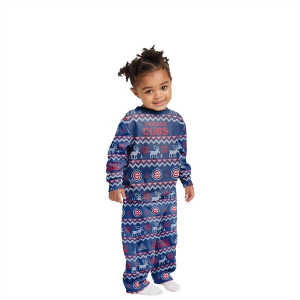 Chicago Cubs Toddler Ugly Sweater Family Pajamas