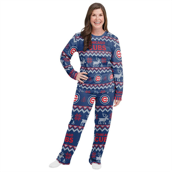 Chicago Cubs Ladies Ugly Sweater Family Pajamas