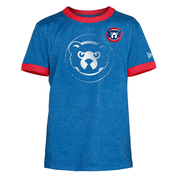 Chicago Cubs Youth Angry Bear Brushed Bi-Blend Ringer T-Shirt