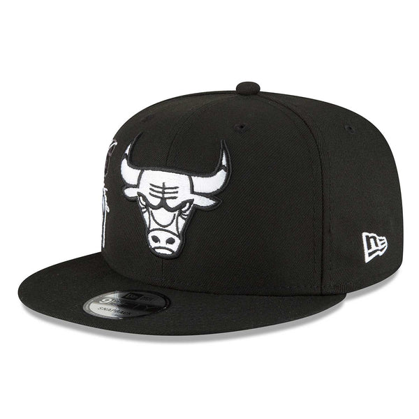 Chicago Bulls 2021 Back Half Black & White 9FIFTY Snapback Cap