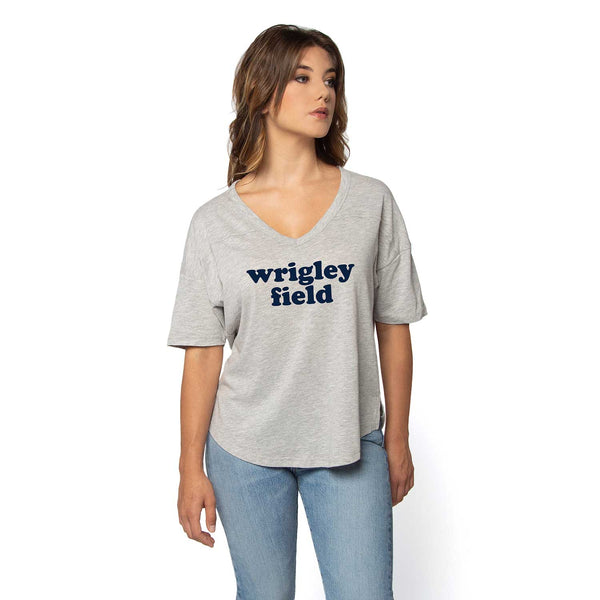 Wrigley Field Ladies Happy Retro Half-Scoop T-Shirt