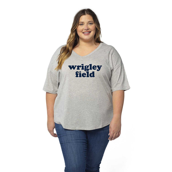 Wrigley Field Women's Happy Retro Half-Scoop T-Shirt