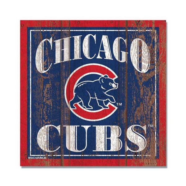 Chicago Cubs Wooden Square Magnet