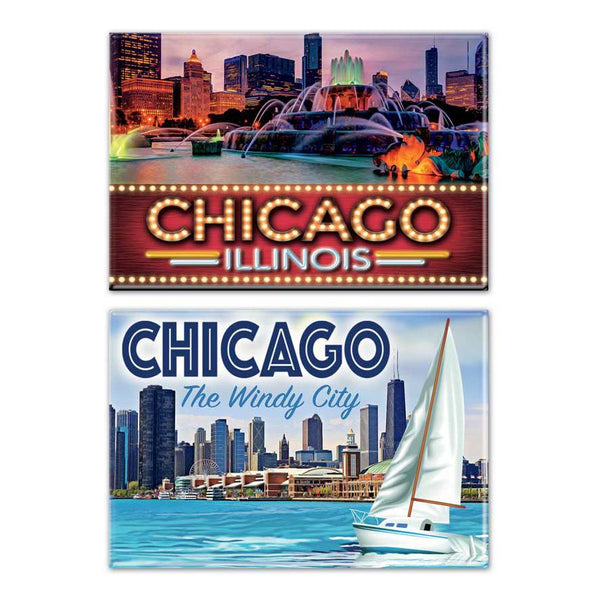 Chicago City 2-Pack Rectangle Magnets