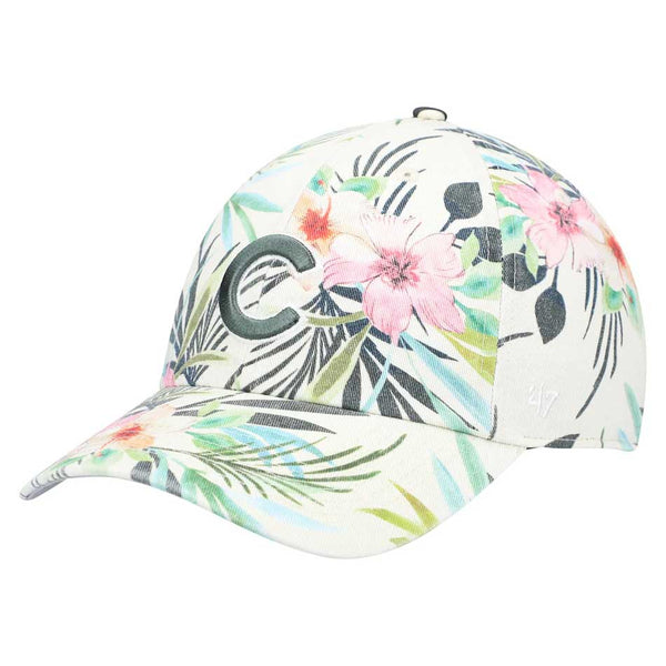 Chicago Cubs Women's White Bloom Clean Up Adjustable Cap