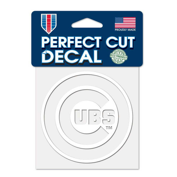 Chicago Cubs White Bullseye Perfect Cut Decal