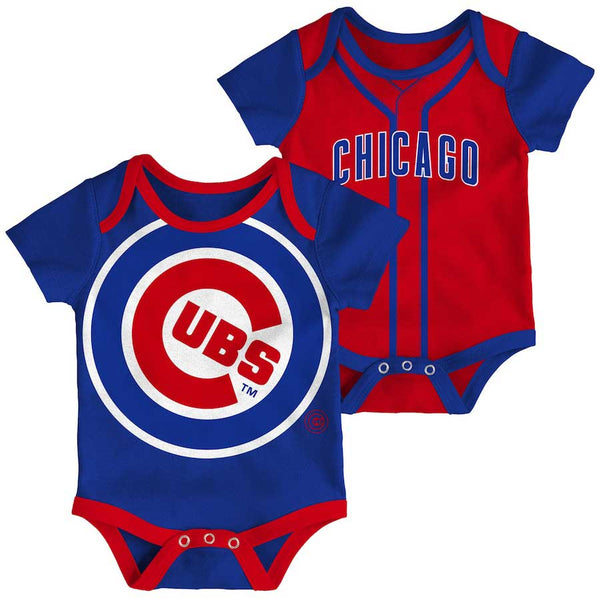 Infant MLB Chicago Cubs Double Short Sleeve 2 Pack Creeper Set 12M