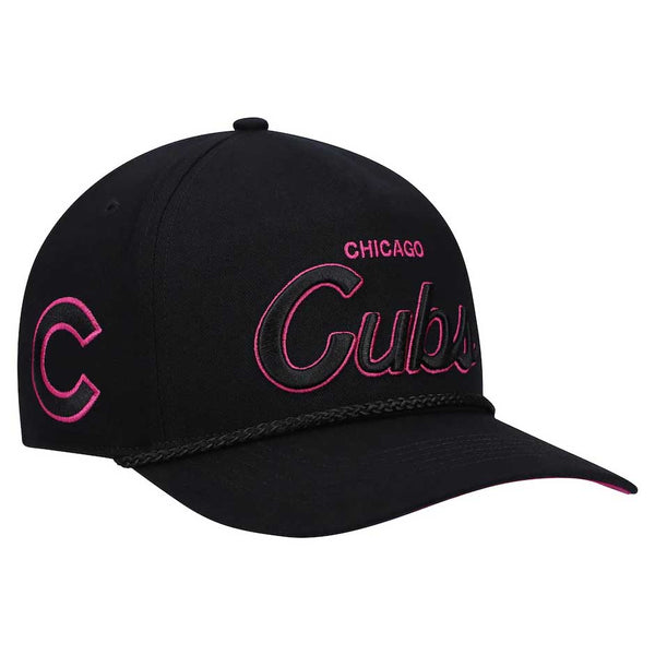 Chicago Cubs Black & Pink Crosstown Script Hitch Adjustable Cap